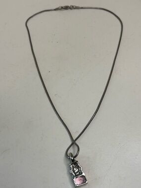 Sterling Silver Pink Gemstone Pendant Necklace - Women's Jewelry